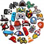 25 50Pcs Boys Shoe Decoration Charms for Croc Bubble Slides Sandals Clogs, Sport