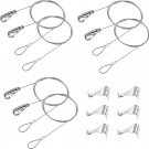6 Pack Picture Rail Hooks and Wire Hanging System, 6.5 Ft Wire Cables, Adjustabl
