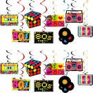 30 Pieces 80'S Party Background Decorations Kit Hanging Swirls Decorations 80'S