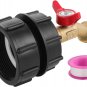 275-330 Gallon IBC Tote Tank Adapter,2" Fine Thread + Lead-Free Brass Garden Hos