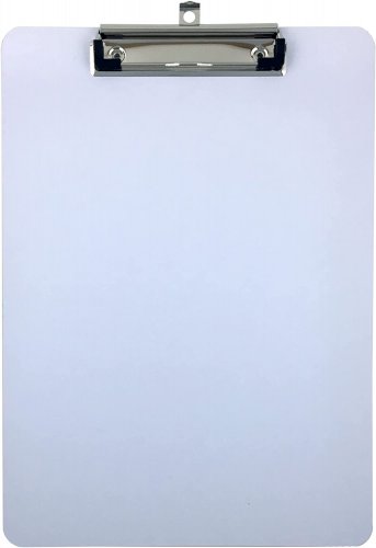 Clipboard Dry Erase Surface 9'' X 12.5'' Letter Size Low Profile Clip Whiteboard