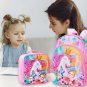 3PCS Unicorn Backpack for Girls, 16" Kids Sequin School Bookbag and Lunch Box fo