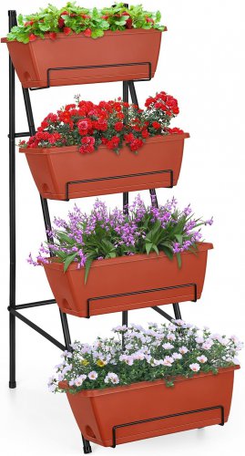 Raised Garden Bed 4 Tier Vertical Garden Planter Indoor Outdoor Raised Planter B