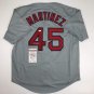 Autographed/Signed Pedro Martinez Boston Grey Baseball Jersey JSA COA