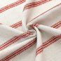 Farmhouse Linen Blend Blackout Tie up Curtain for Kitchen Vertical Striped Print