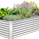 8X4X2Ft Galvanized Metal Raised Garden Bed for Vegetables, Outdoor Garden Raised