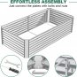 8X4X2Ft Galvanized Metal Raised Garden Bed for Vegetables, Outdoor Garden Raised