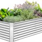 8X4X2Ft Galvanized Metal Raised Garden Bed for Vegetables, Outdoor Garden Raised