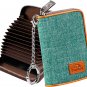 Credit Card Wallet, Zipper Card Cases Holder for Men Women, Blocking, Keychain W