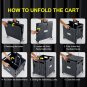 Folding Utility Cart Portable Rolling Crate Handcart Shopping Trolley Collapsibl