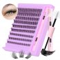 DIY Lash Extension Kit, Lash Clusters with Lash Glue Bond and Seal, 108 Pcs Eyel