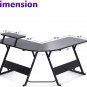 L Shaped Gaming Desk with Carbon Fiber Surface, Corner Computer Desk L Shape wit