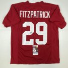 Autographed/Signed Minkah Fitzpatrick Alabama Red College Football Jersey JSA CO