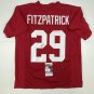 Autographed/Signed Minkah Fitzpatrick Alabama Red College Football Jersey JSA CO