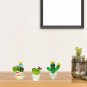 3Pcs Mini Hand Blown Glass Cactus Figurine Miniature Collectibles Glass Statue S