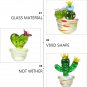 3Pcs Mini Hand Blown Glass Cactus Figurine Miniature Collectibles Glass Statue S