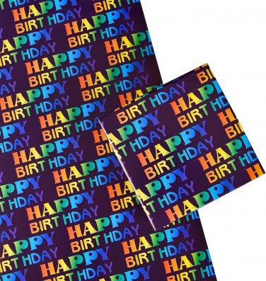 Happy Birthday Wrapping Paper - Cool Birthday Wrapping Paper for Boys, Girls, Me