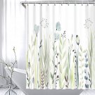 Floral Shower Curtain 72 X78 Inches, Waterproof Fabric Watercolor Green and Blue