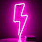Neon Sign Lightning Bolt Neon Signs for Wall Decor, USB or Battery Powered Pink