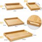 Bamboo Wooden Serving Trays with Handle - Set of 7 - Large, Medium, Small and Mi
