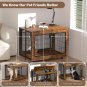 Dog Crate Furniture, Extra Large Dog Kennel Indoor with Top-Access Teasing/Feedi