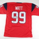 JJ Watt Houston Texans Signed Autograph Red Custom Jersey JSA Certified
