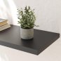 Wall Shel of Set 1, Black Floating Shelves 24 in W X 10 in D X 1 in H, Wooden Fl