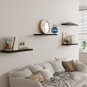Wall Shel of Set 1, Black Floating Shelves 24 in W X 10 in D X 1 in H, Wooden Fl