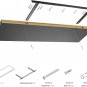 Wall Shel of Set 1, Black Floating Shelves 24 in W X 10 in D X 1 in H, Wooden Fl