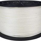 1/8 Inch White Dacron Polyester Rope - 500 Foot Spool | Solid Braid - Industrial