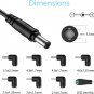 DC 12V 2A Car Charger Universal Power Cord 5.5X2.1Mm to Cigarette Lighter with 8