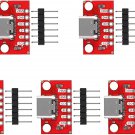 5Pcs USB Type-C Breakout Board Serial Basic Breakout Female Connector Type PCB C