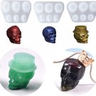 3Pcs Skull Pendant Epoxy Resin Silicone Molds Casting Mold Jewelry Making Tools
