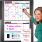 Dry Erase Calendar Whiteboard. Set of 3 Magnetic Calendars for Fridge: Monthly,