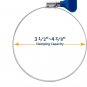 70260 4 Inch Key Hose Clamp, Thumb Screw Key Adjustable Stainless Steel Hose Cla