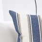Stripe Throw Pillow Covers Farmhouse Pillowcases Pack of 2 24 X 24 Inch Blue