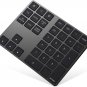 Bluetooth Number Pad Aluminum Rechargeable Wireless Numeric Keypad Slim 34-Keys