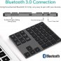 Bluetooth Number Pad Aluminum Rechargeable Wireless Numeric Keypad Slim 34-Keys