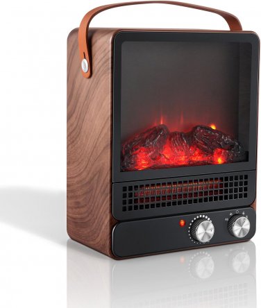 Electric Fireplace for Indoor Use,15" Portable Fireplace Heater Mini Electric He