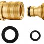 Garden Hose Quick Connect Solid Brass 3/4 Inch GHT Internal Thread Quick Connect