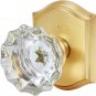 Premium Glass Door Knobs, Bathroom Bedroom Door Knobs with Lock, Privacy Gold Do