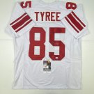 Autographed/Signed David Tyree New York White Football Jersey JSA COA