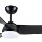 Ceiling Fan with Lights and Remote 52'' Modern Black Ceiling Fans Quiet Reversib