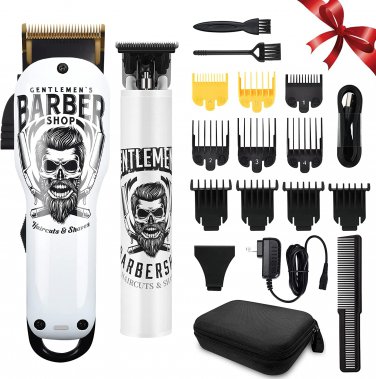 Hair Clippers & Trimmer Ceramic T-Blade Cordless Haircut Sets Rechargeable 2000M