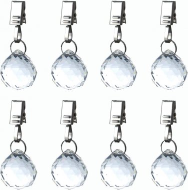 Hillspring Crystal Glass Tablecloth Weights, Decorative Clear Curtain Weights wi