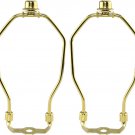 2Pcs Octagonal Lamp Shade Harp Holder 7" Heavy Duty Horn Frame Gold Lamp Shade B