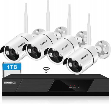 [Audio Wifi Kit]  2K HD Wireless Security Camera System 1TB Hard Disk, 8CH NVR (