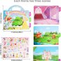 Sticker Books for Kids 2-4, 3 Sets Reusable Sticker Book Princess Stickers, Anim