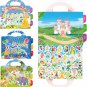 Sticker Books for Kids 2-4, 3 Sets Reusable Sticker Book Princess Stickers, Anim