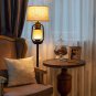Farmhouse Floor Lamp with Night Light, Rustic Standing Lamps for Living Room, Be